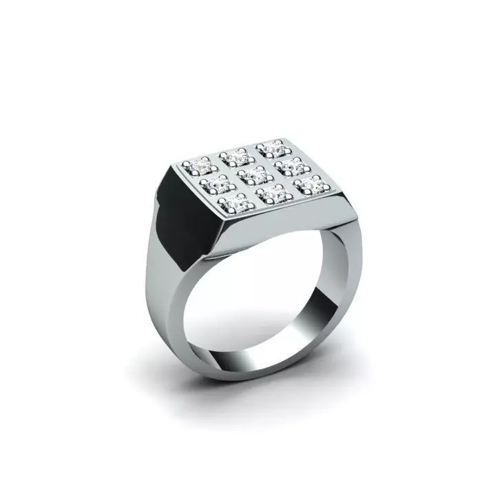 MEN RING WITH DIAMONDS 3D print model_0