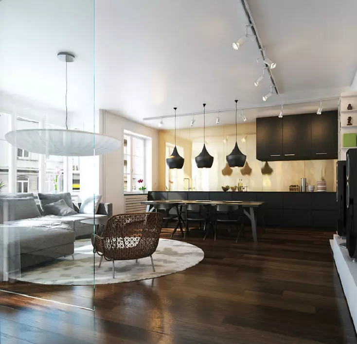 Modern interior apartment 3D model_0