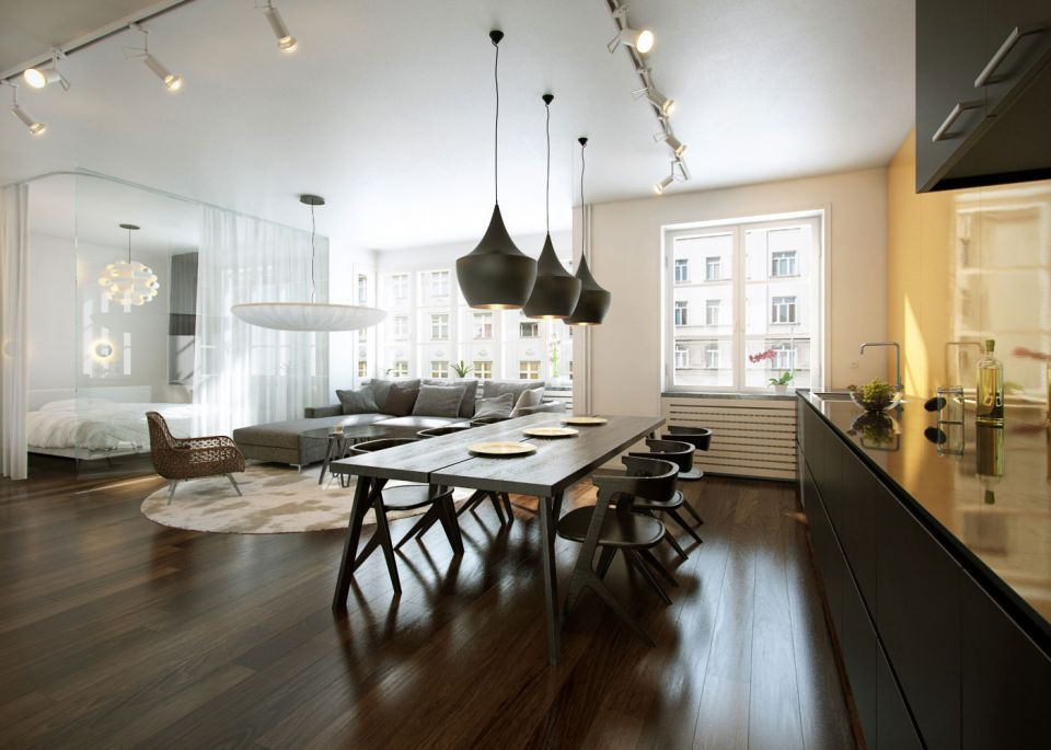 Modern interior apartment 3D model_2