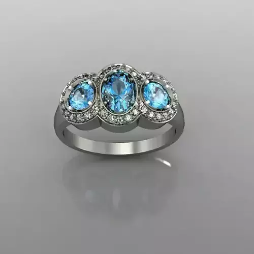 Ring Blue Topaz 3D print model