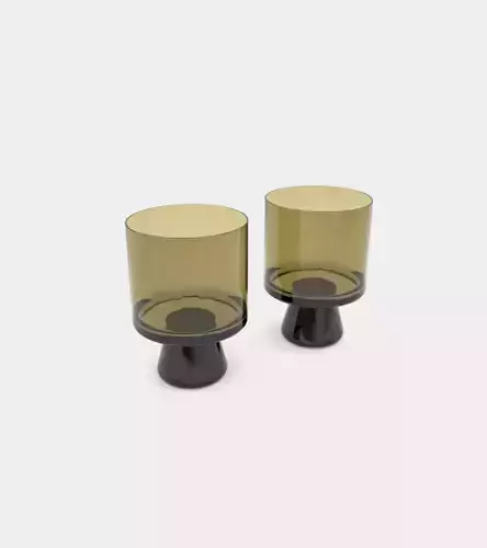 Tank low ball glasses black and yellow gray 3D model