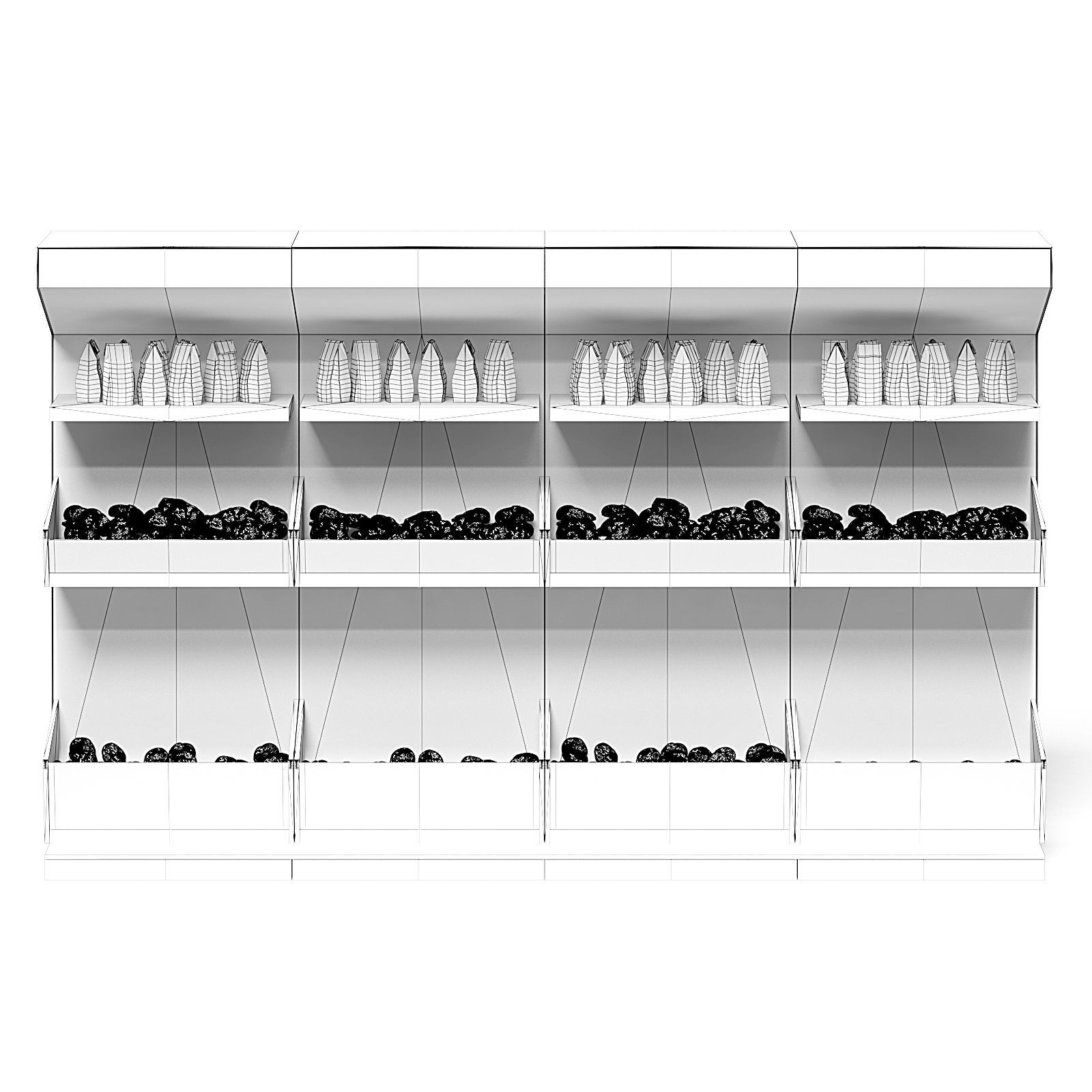Market Shelf 3D Model - Buns 3D model_2