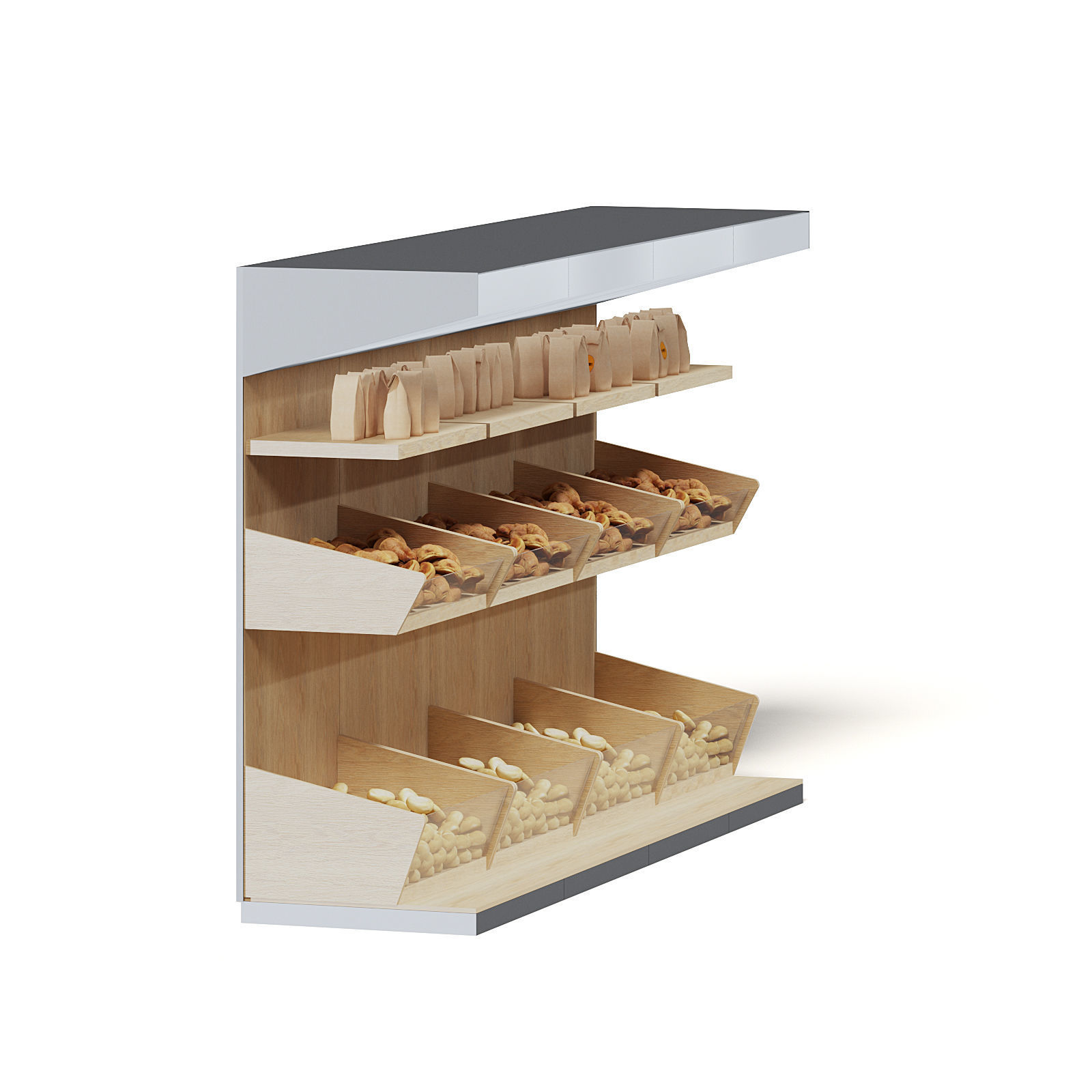 Market Shelf 3D Model - Buns 3D model_7