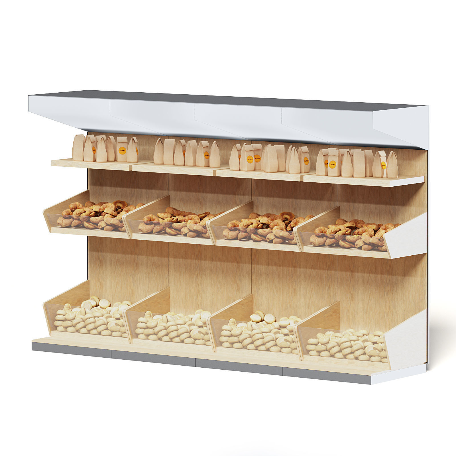 Market Shelf 3D Model - Buns 3D model_5
