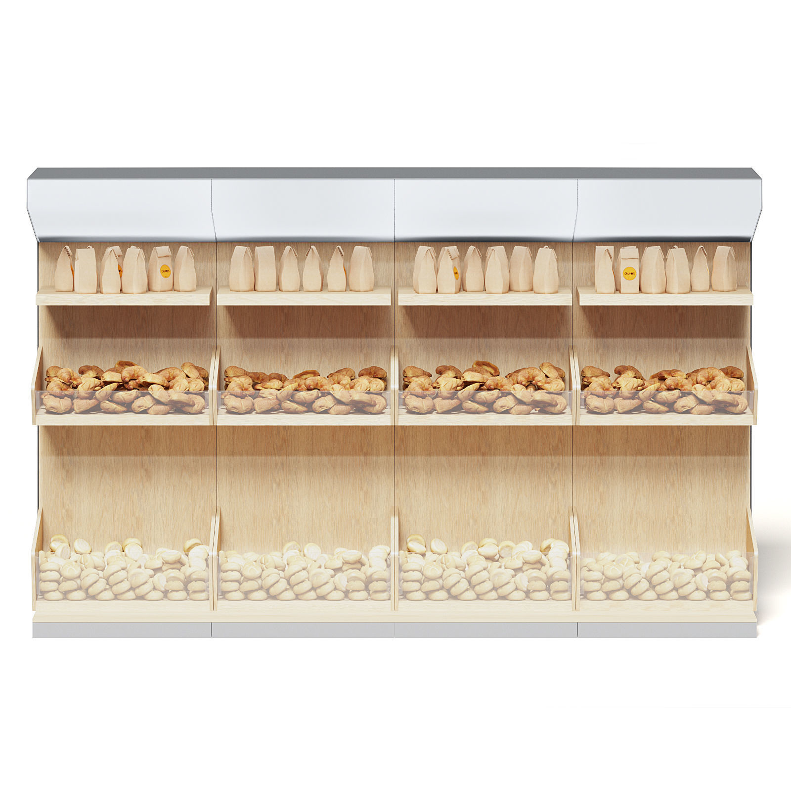Market Shelf 3D Model - Buns 3D model_3