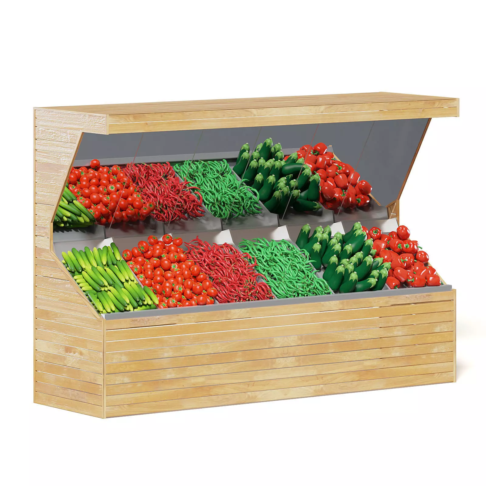 Market Shelf 3D Model - Vegetables 3D model_0