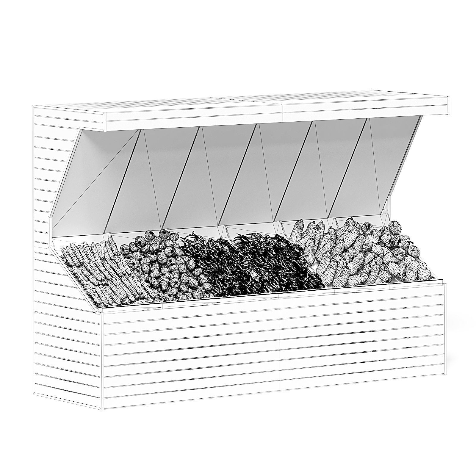 Market Shelf 3D Model - Vegetables 3D model_1