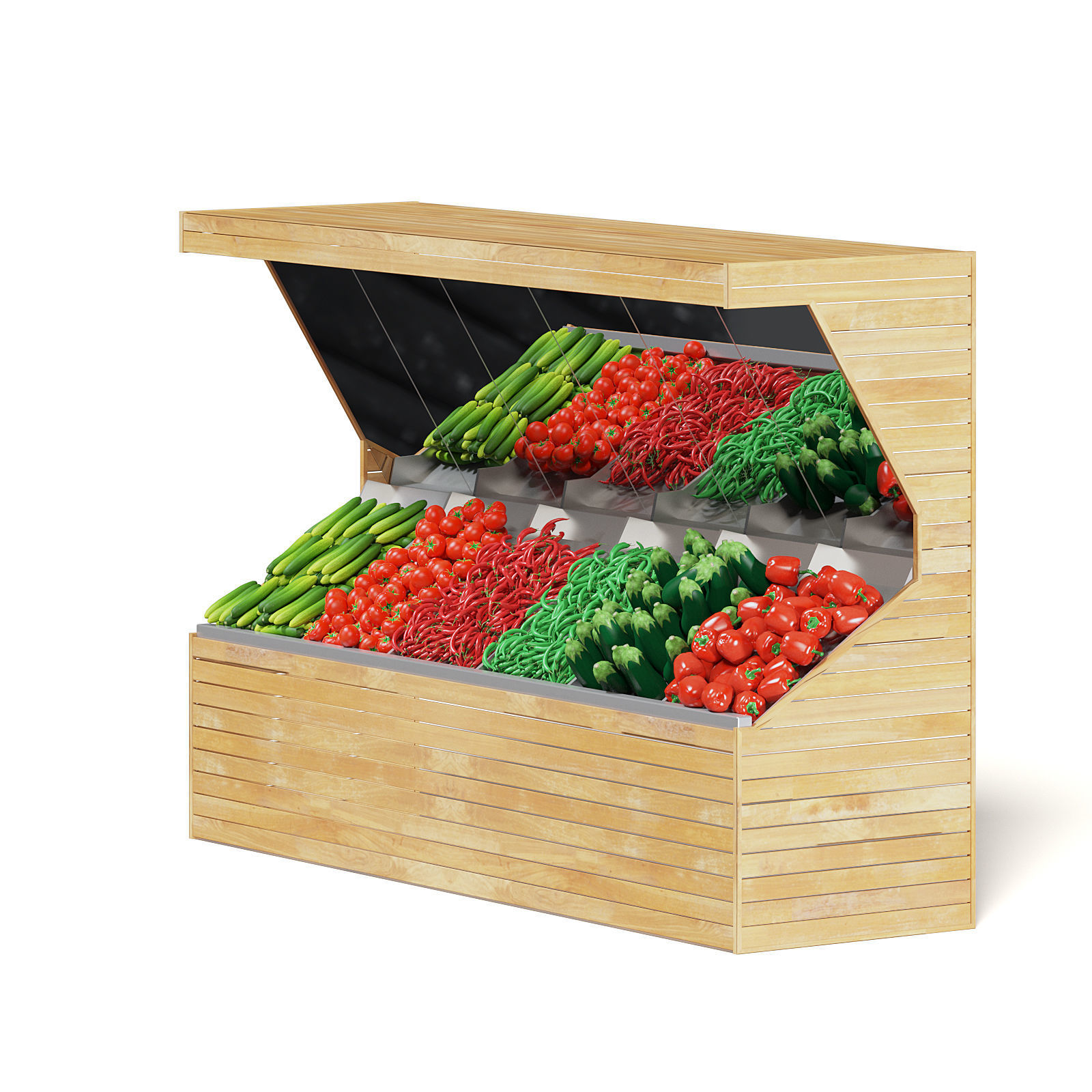 Market Shelf 3D Model - Vegetables 3D model_3