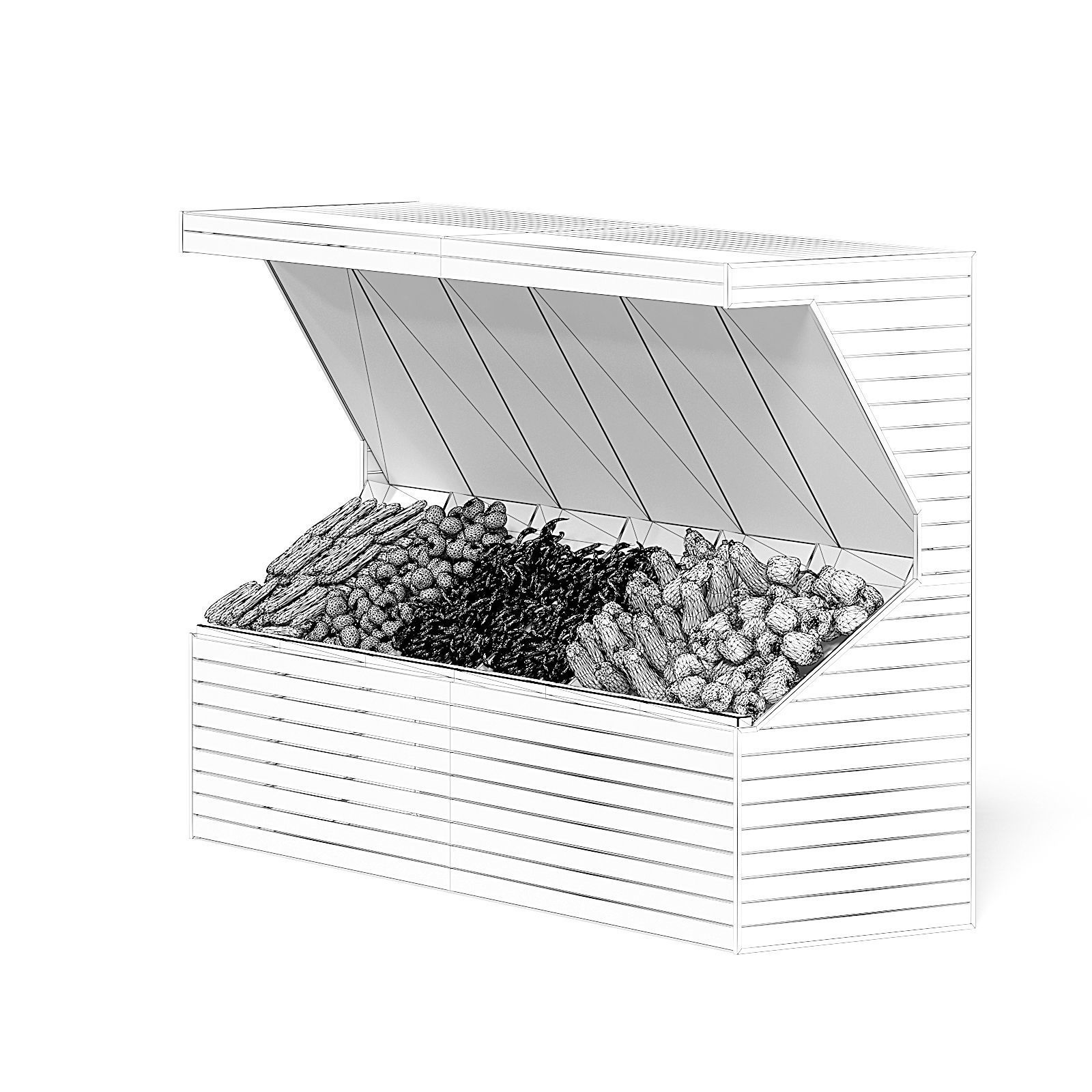 Market Shelf 3D Model - Vegetables 3D model_2