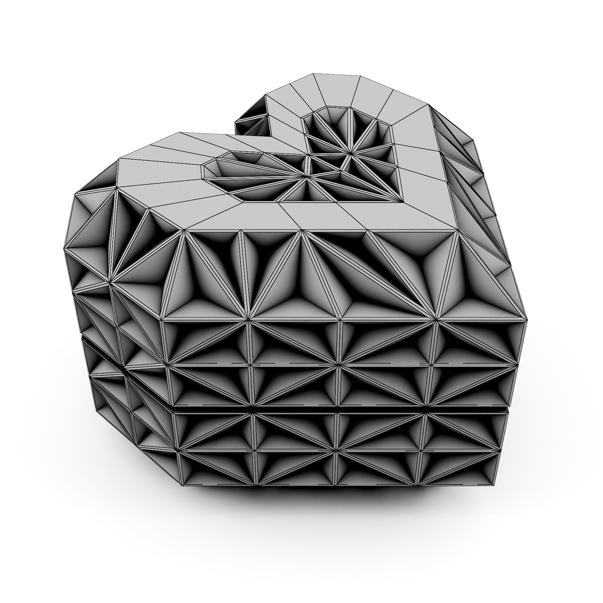 Heart Jewelry Box  3D print model_9