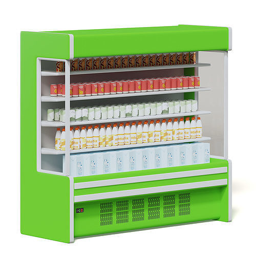 Green Market Fridge 3D Model 3D model