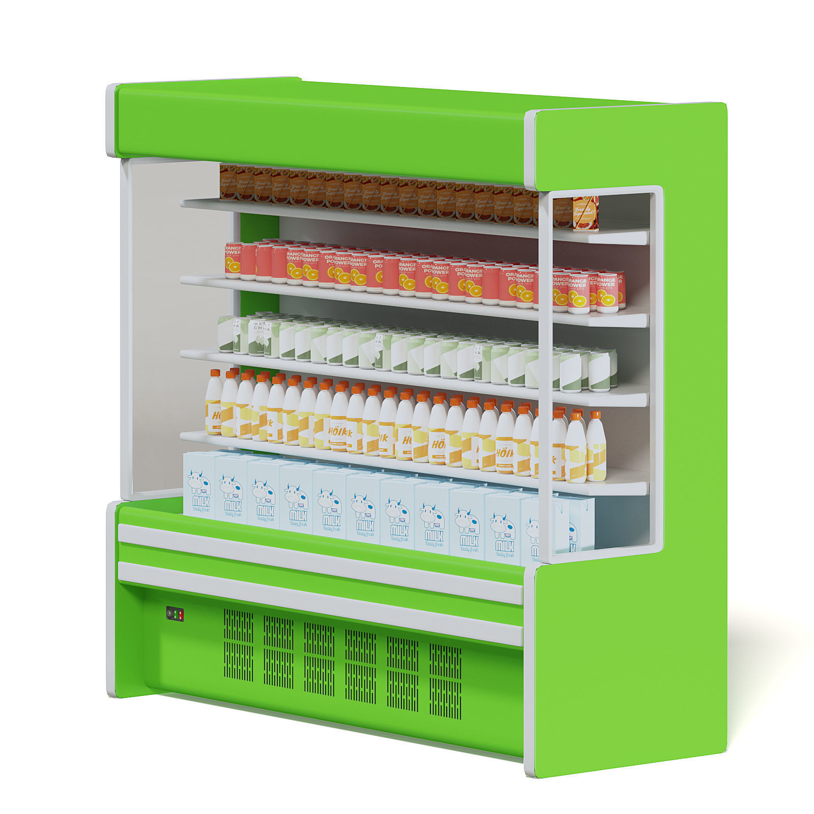 Green Market Fridge 3D Model 3D model_3