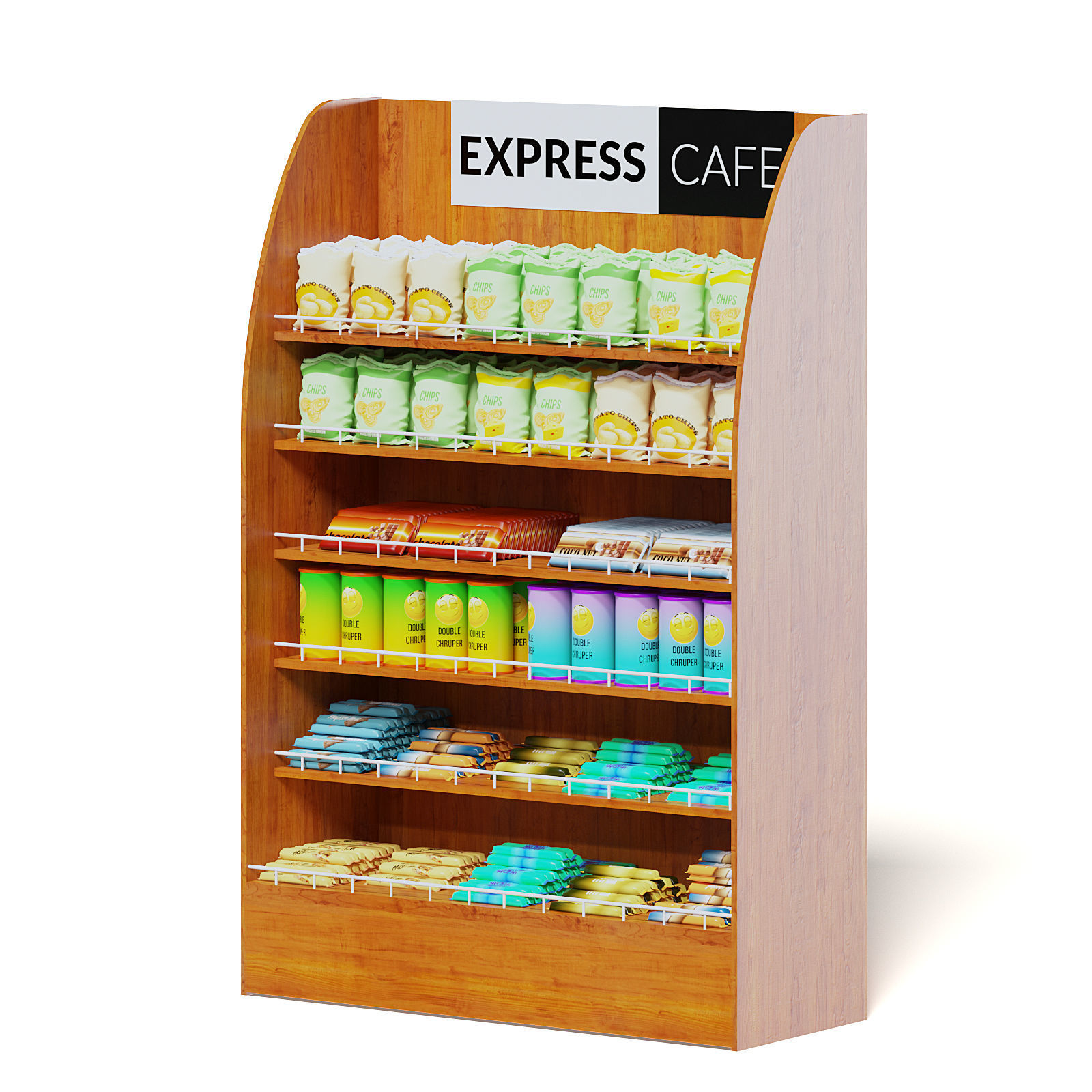 Wooden Market Shelf 3D Model 3D model_5