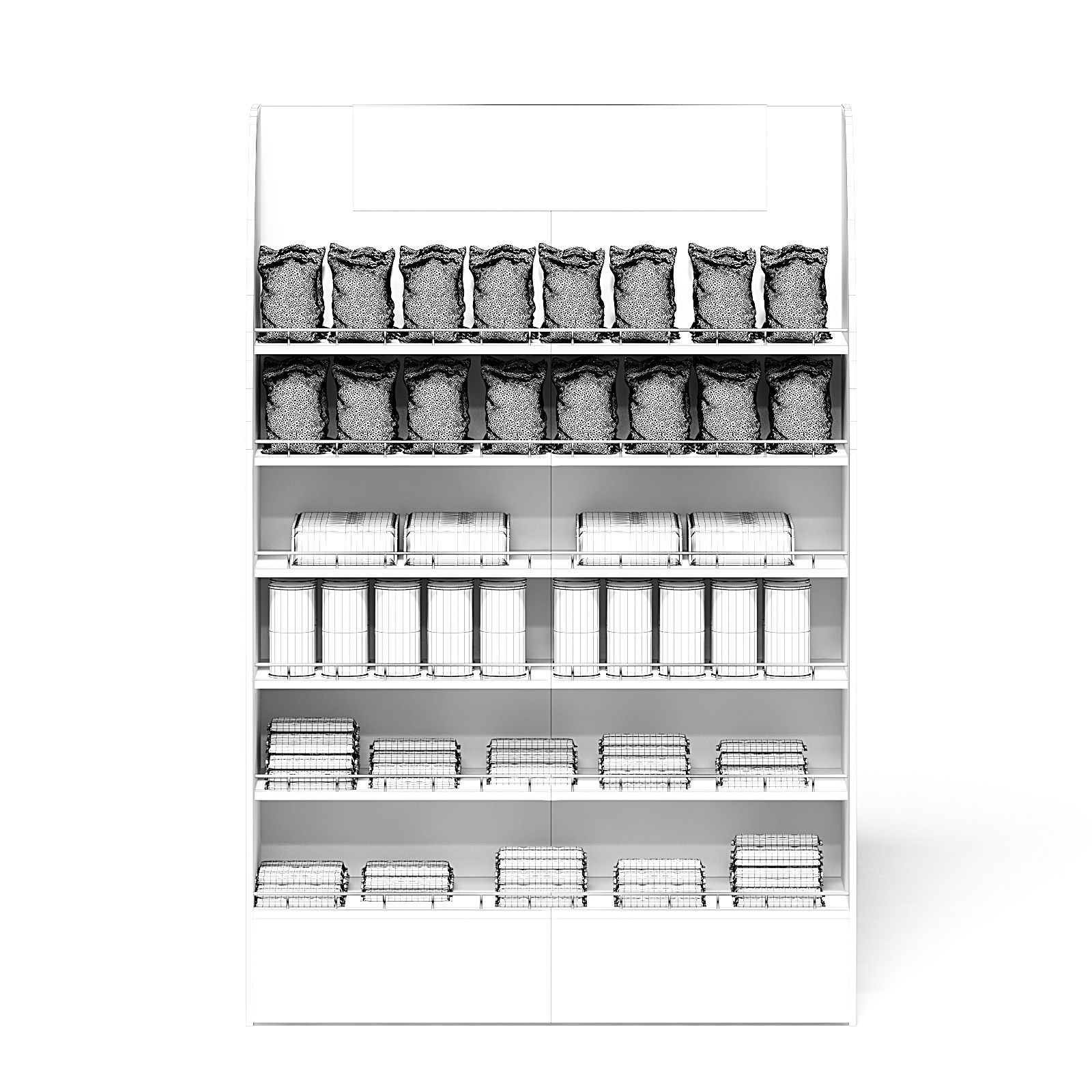 Wooden Market Shelf 3D Model 3D model_2