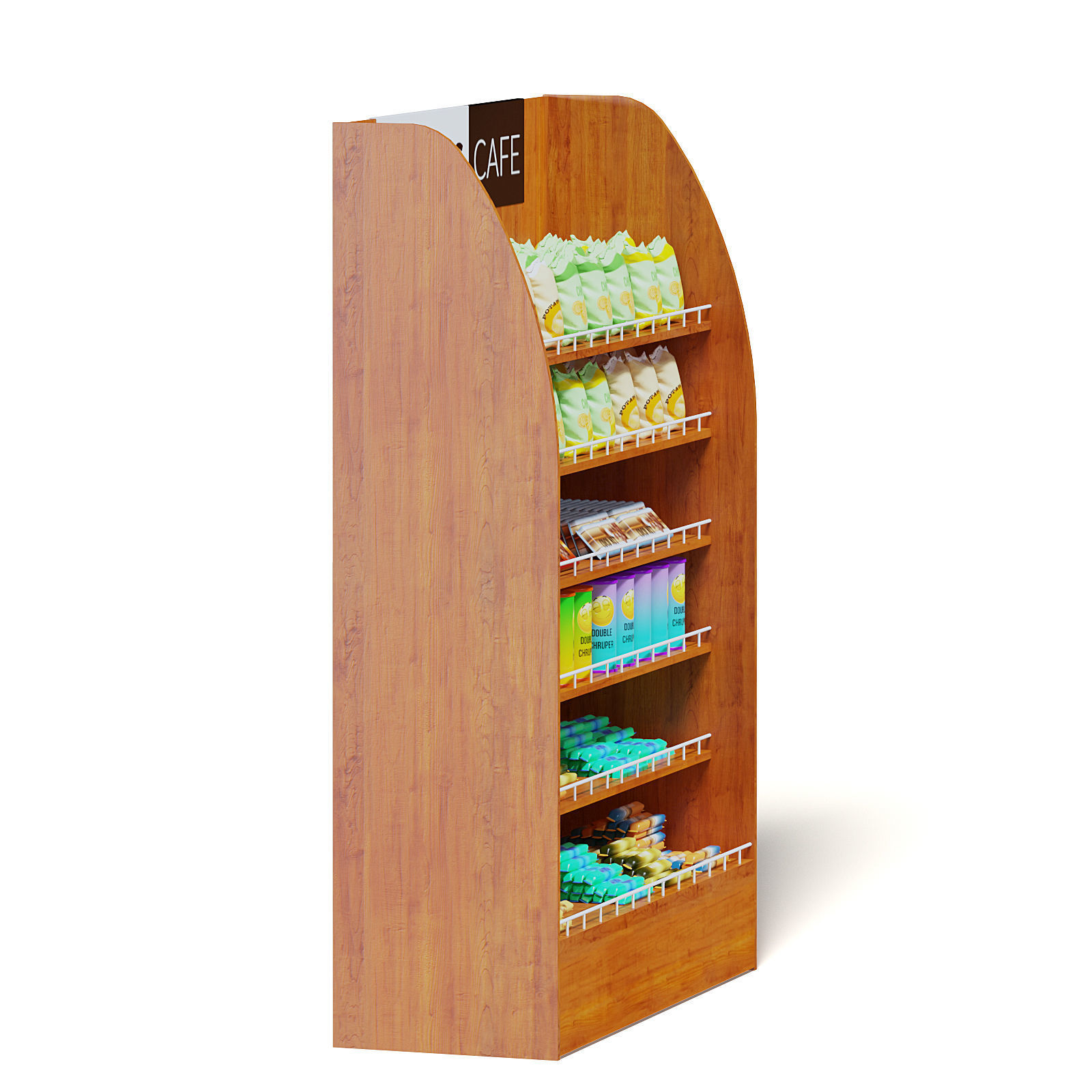 Wooden Market Shelf 3D Model 3D model_7