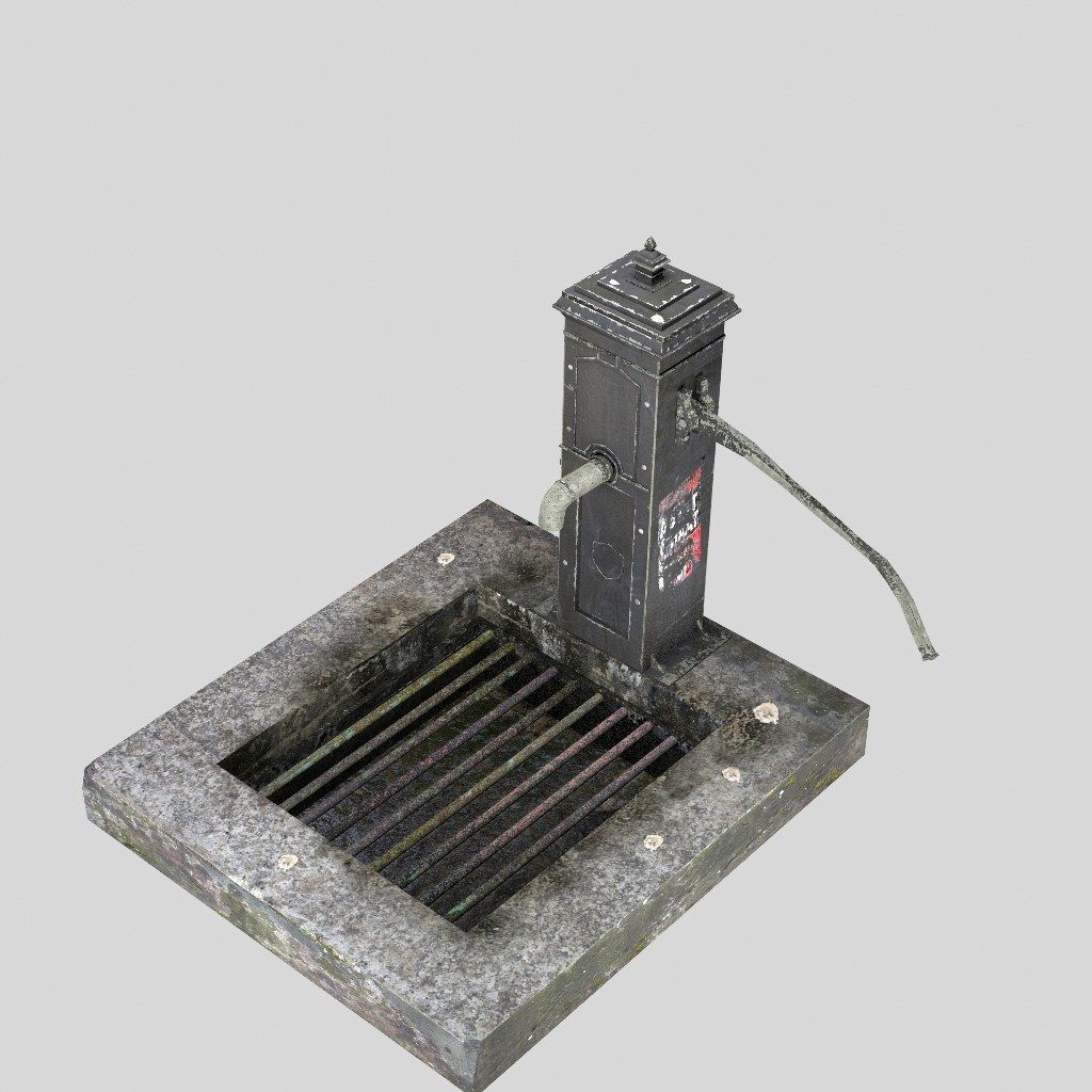 Victorian Hand Water Pump Black Model 3D model_8