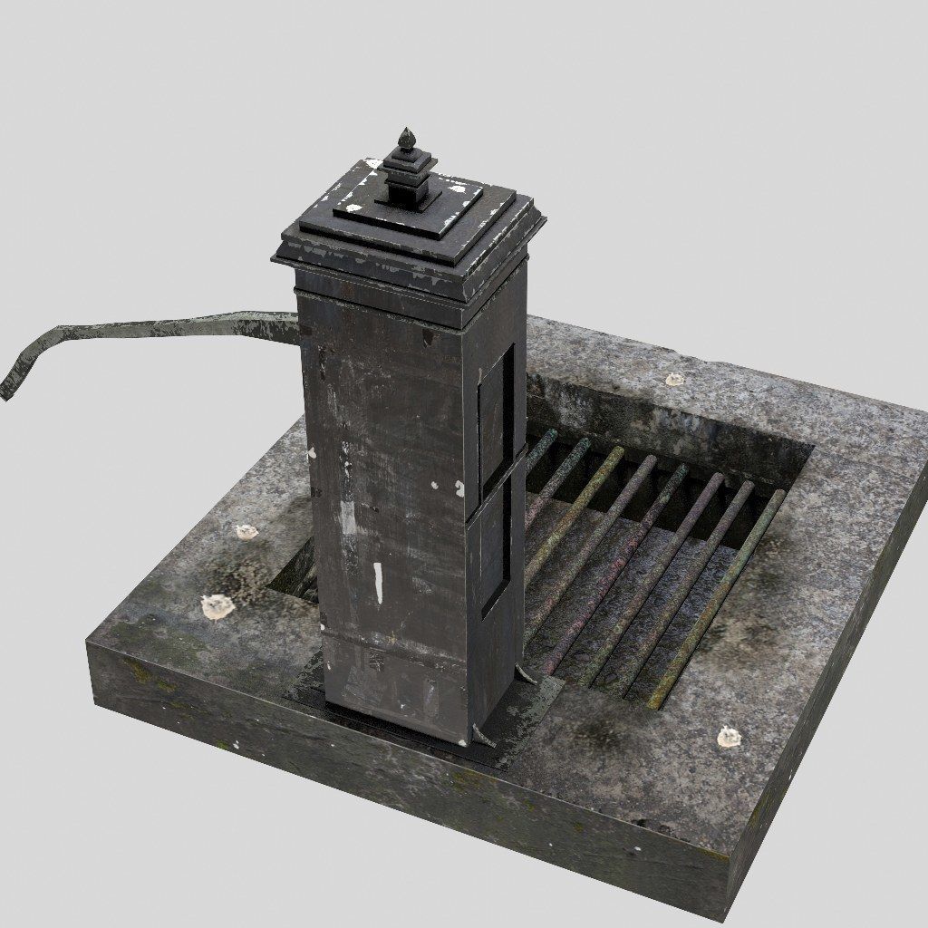 Victorian Hand Water Pump Black Model 3D model_10