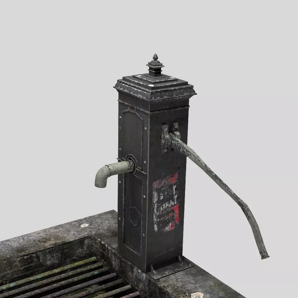 Victorian Hand Water Pump Black Model 3D model_0