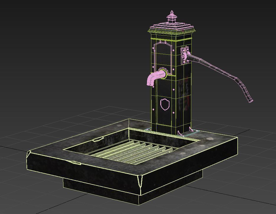 Victorian Hand Water Pump Black Model 3D model_11