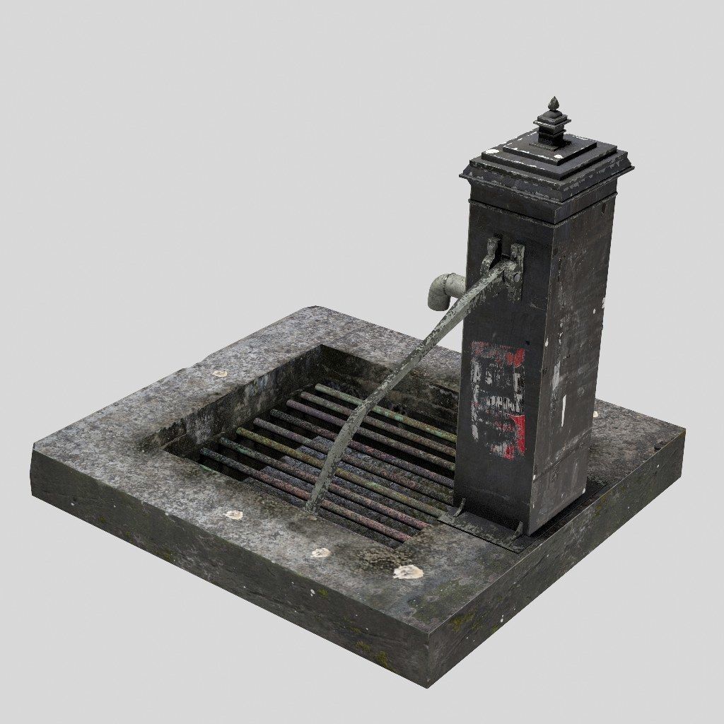 Victorian Hand Water Pump Black Model 3D model_9