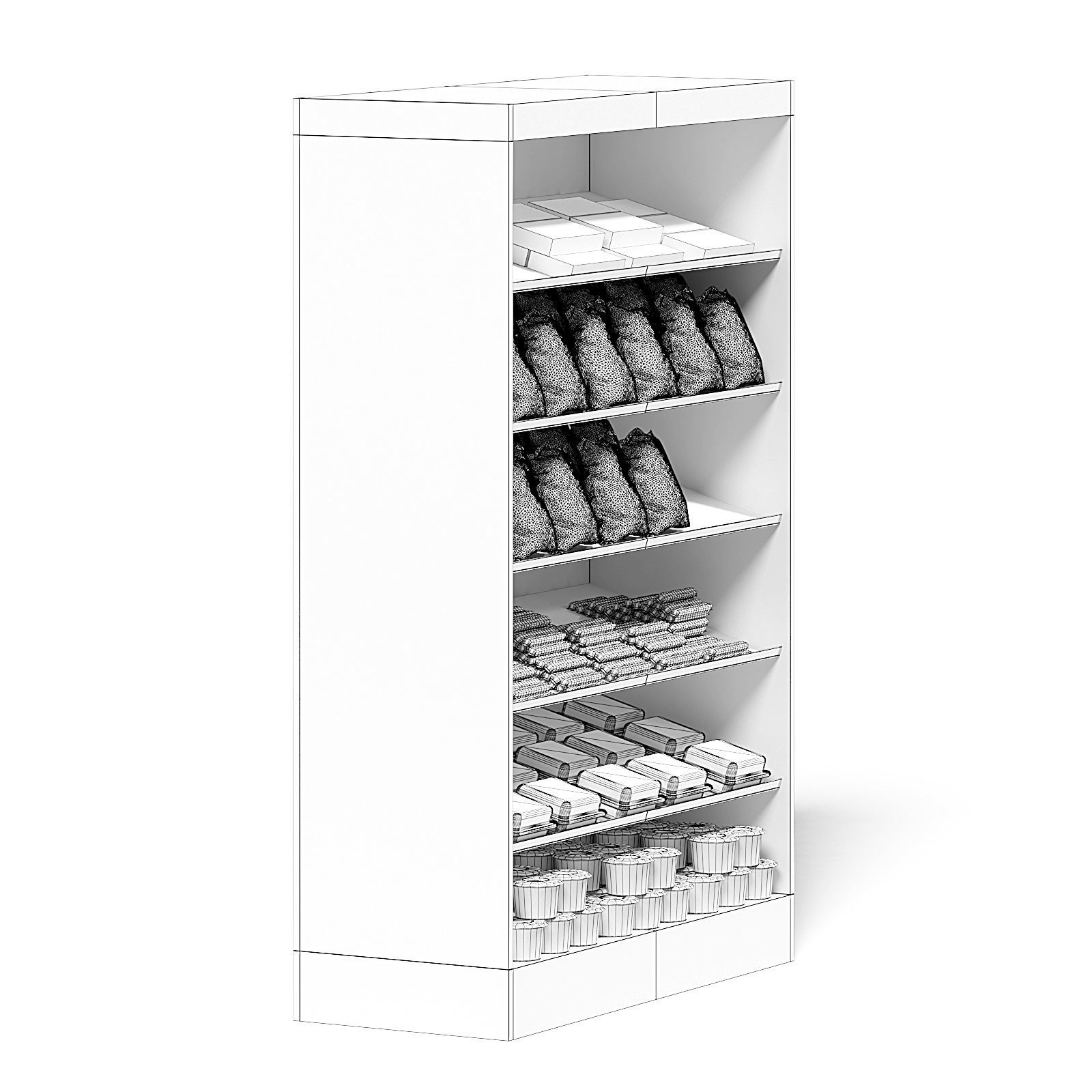 Market Shelf 3D Model - Snacks 3D model_6