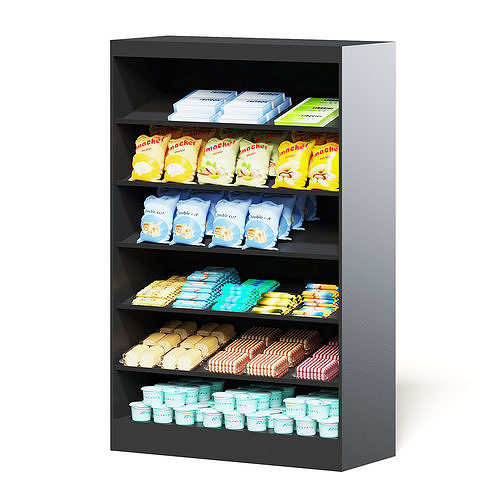 Market Shelf 3D Model - Snacks 3D model