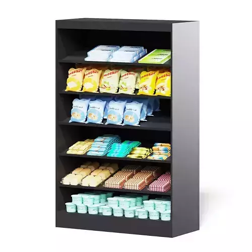Market Shelf 3D Model - Snacks 3D model