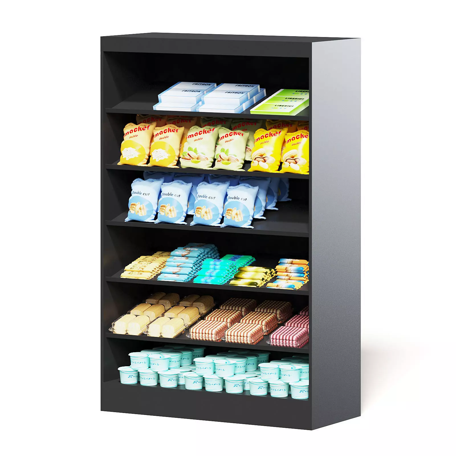 Market Shelf 3D Model - Snacks 3D model_0