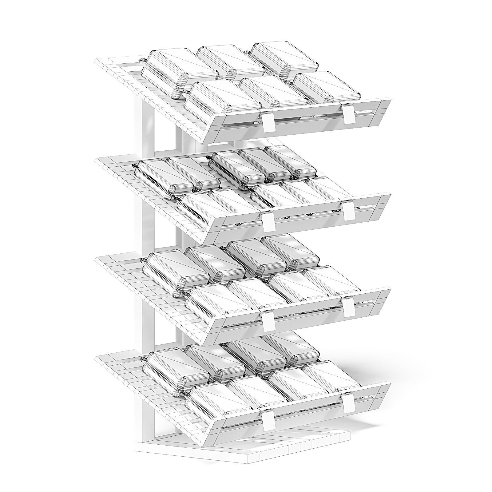 Market Shelf 3D Model - Bakery Products 3D model_6