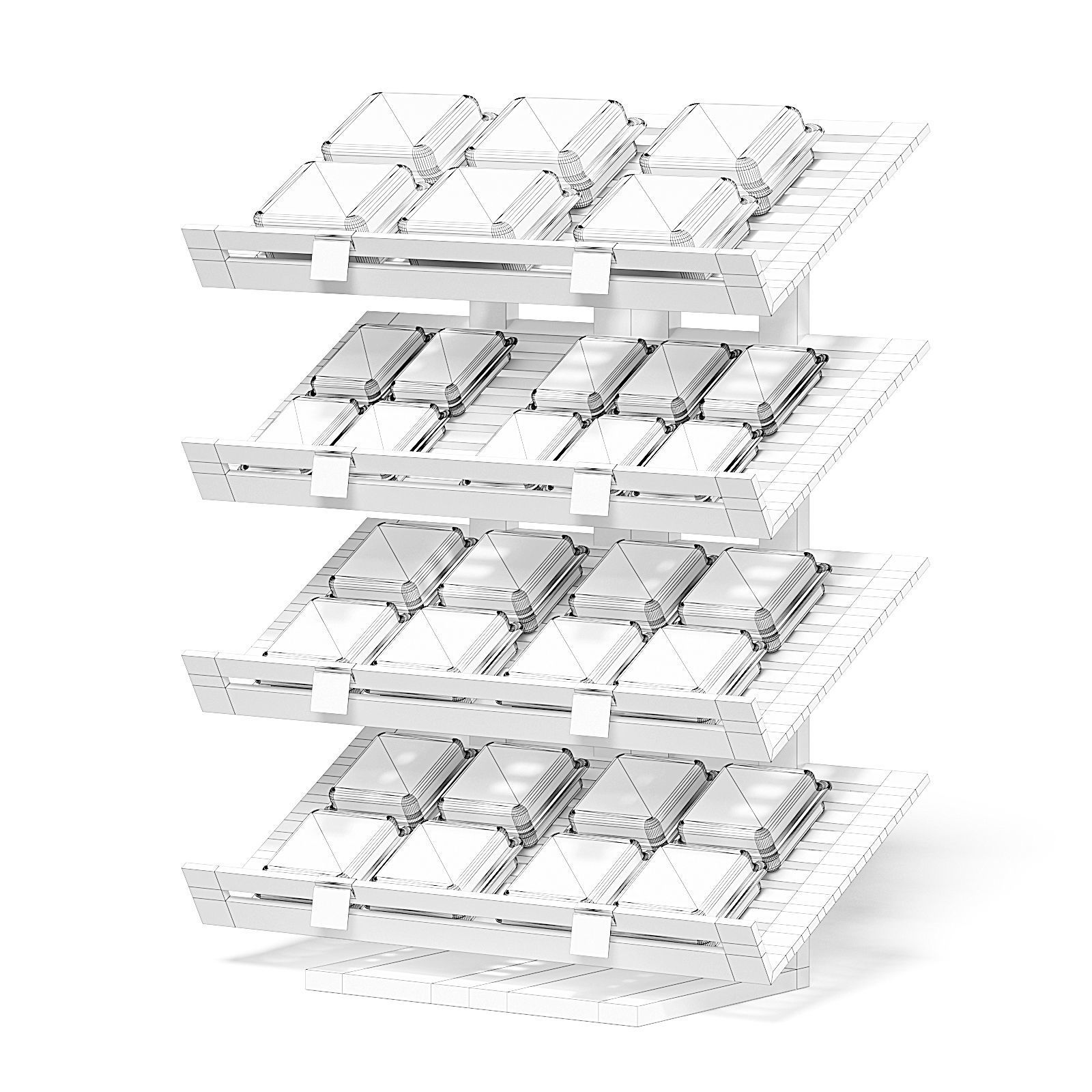 Market Shelf 3D Model - Bakery Products 3D model_1