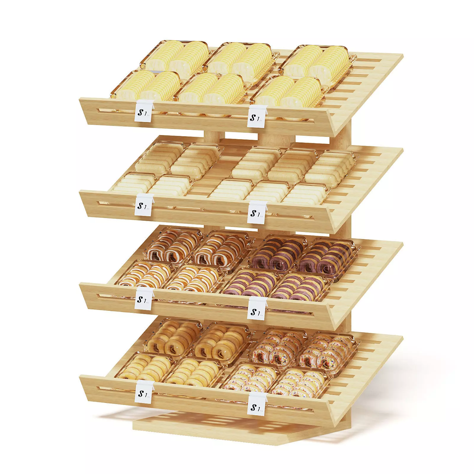 Market Shelf 3D Model - Bakery Products 3D model_0