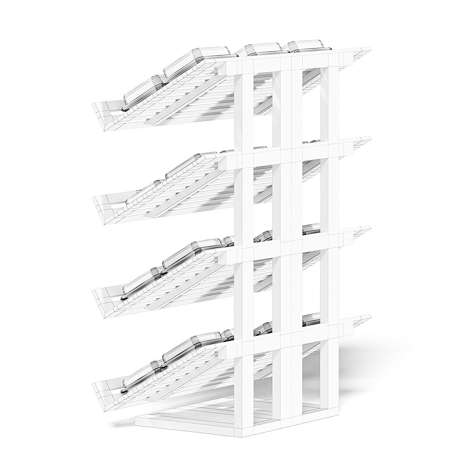 Market Shelf 3D Model - Bakery Products 3D model_2