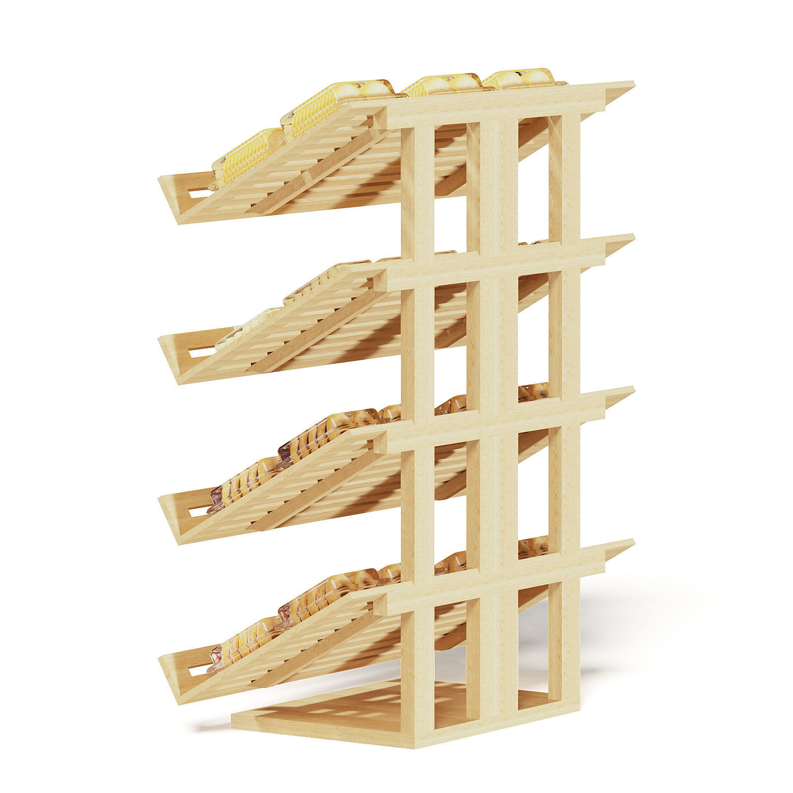 Market Shelf 3D Model - Bakery Products 3D model_3