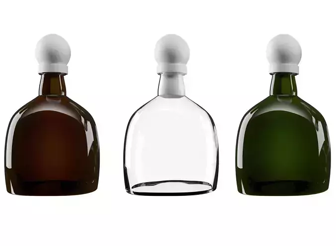 Glass bottle Low-poly 3D model