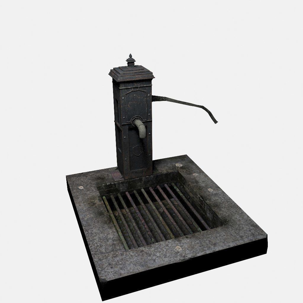 Victorian Hand Water Pump Worn model 3D model_4