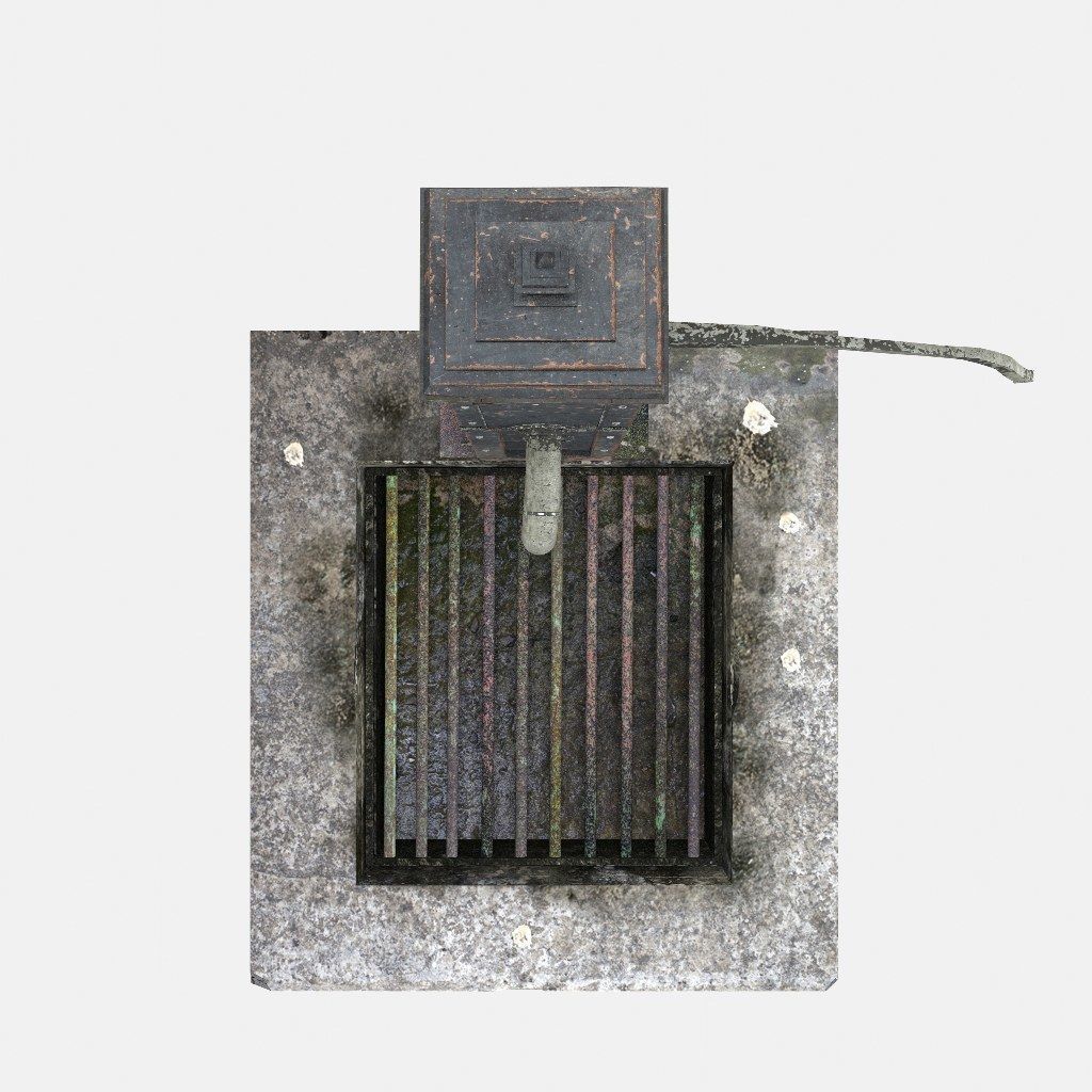 Victorian Hand Water Pump Worn model 3D model_7