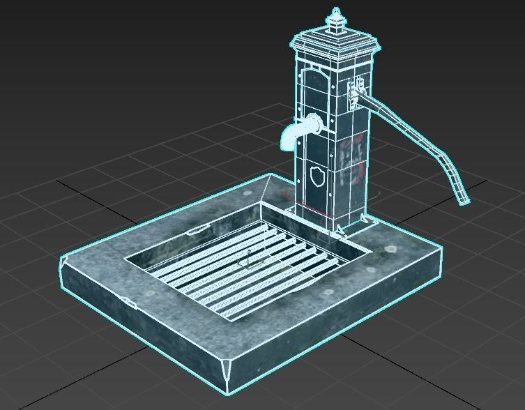 Victorian Hand Water Pump Worn model 3D model_5