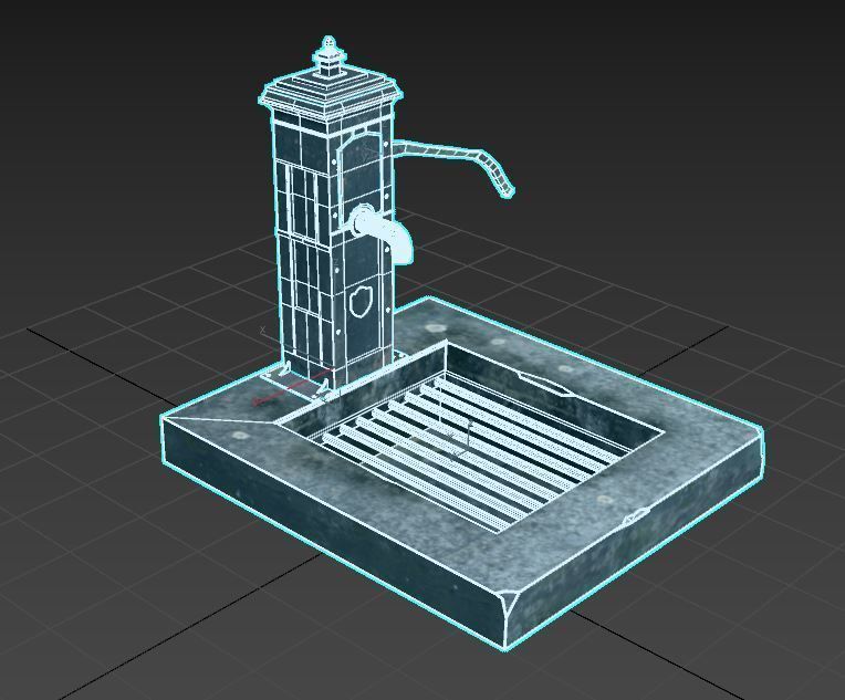 Victorian Hand Water Pump Worn model 3D model_10