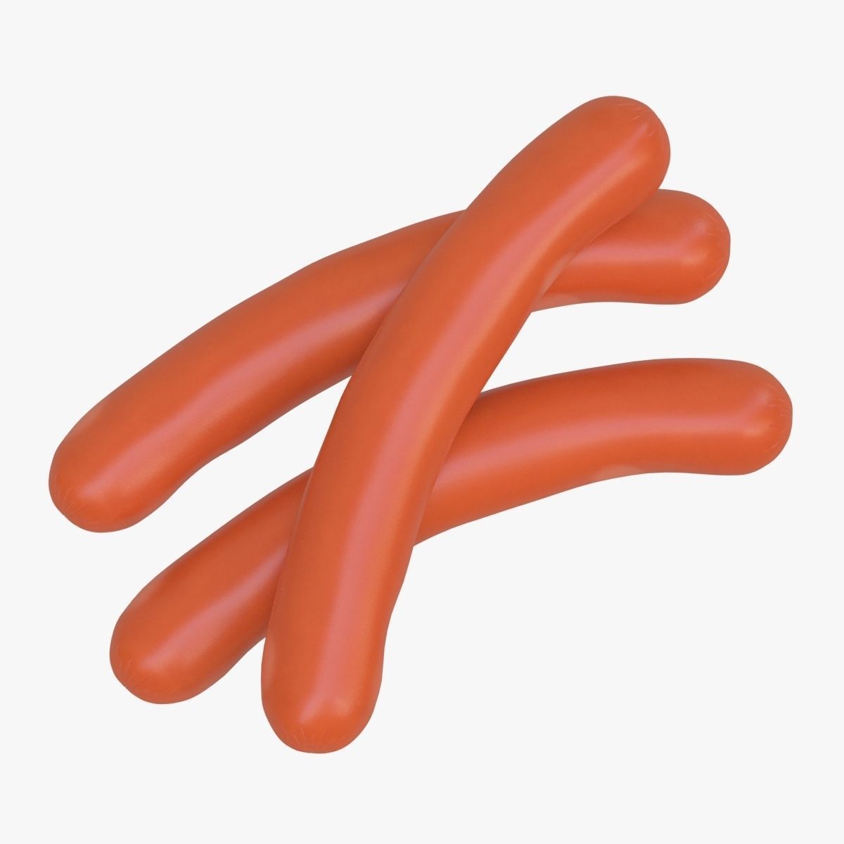Sausage three orange hot dogs 3D model_4