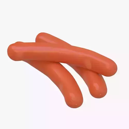 Sausage three orange hot dogs