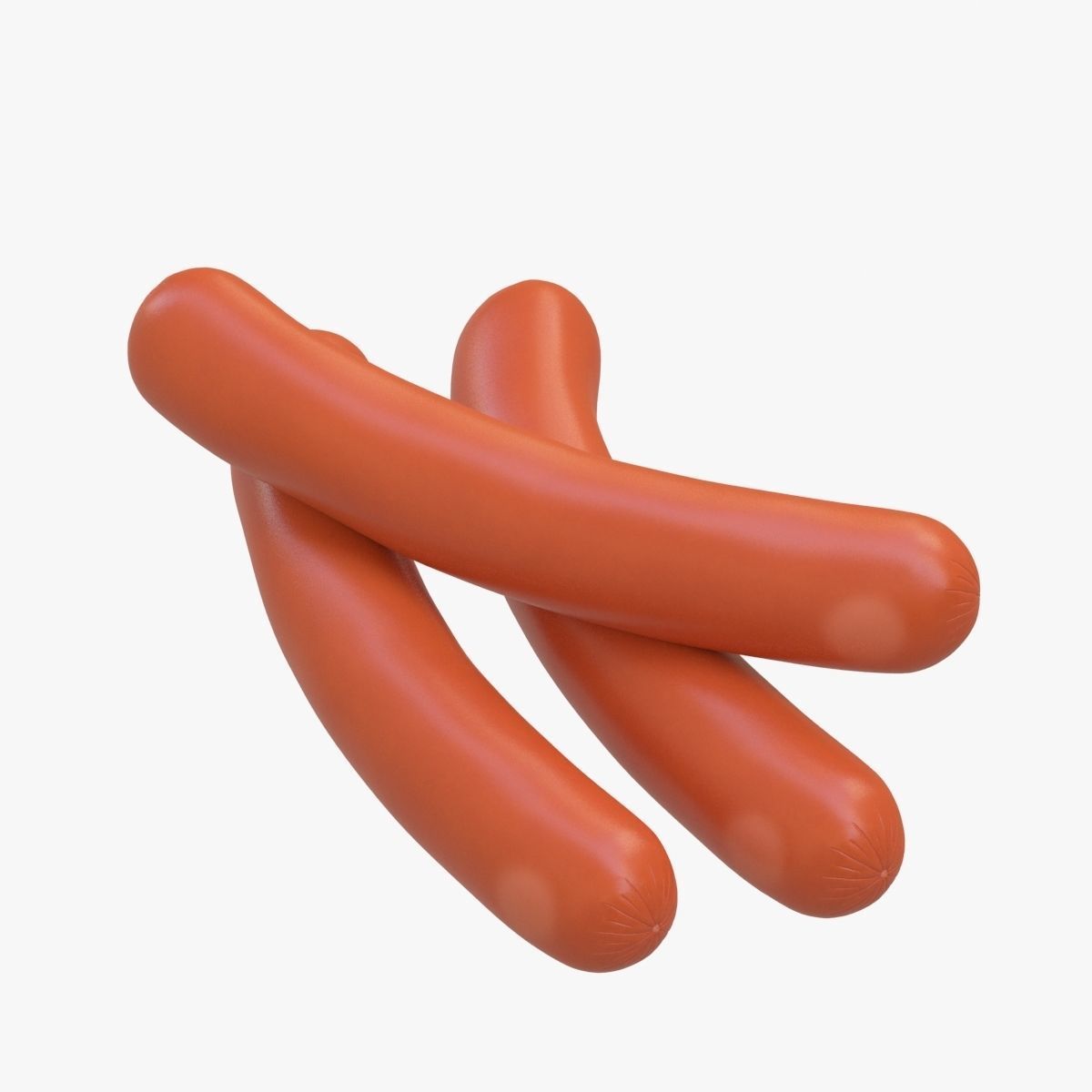 Sausage three orange hot dogs 3D model_2