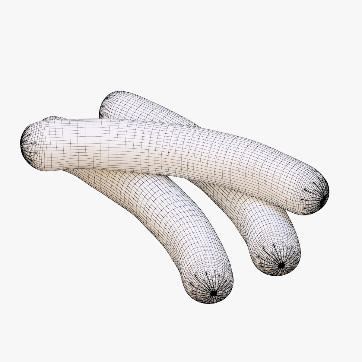 Sausage three orange hot dogs 3D model_8