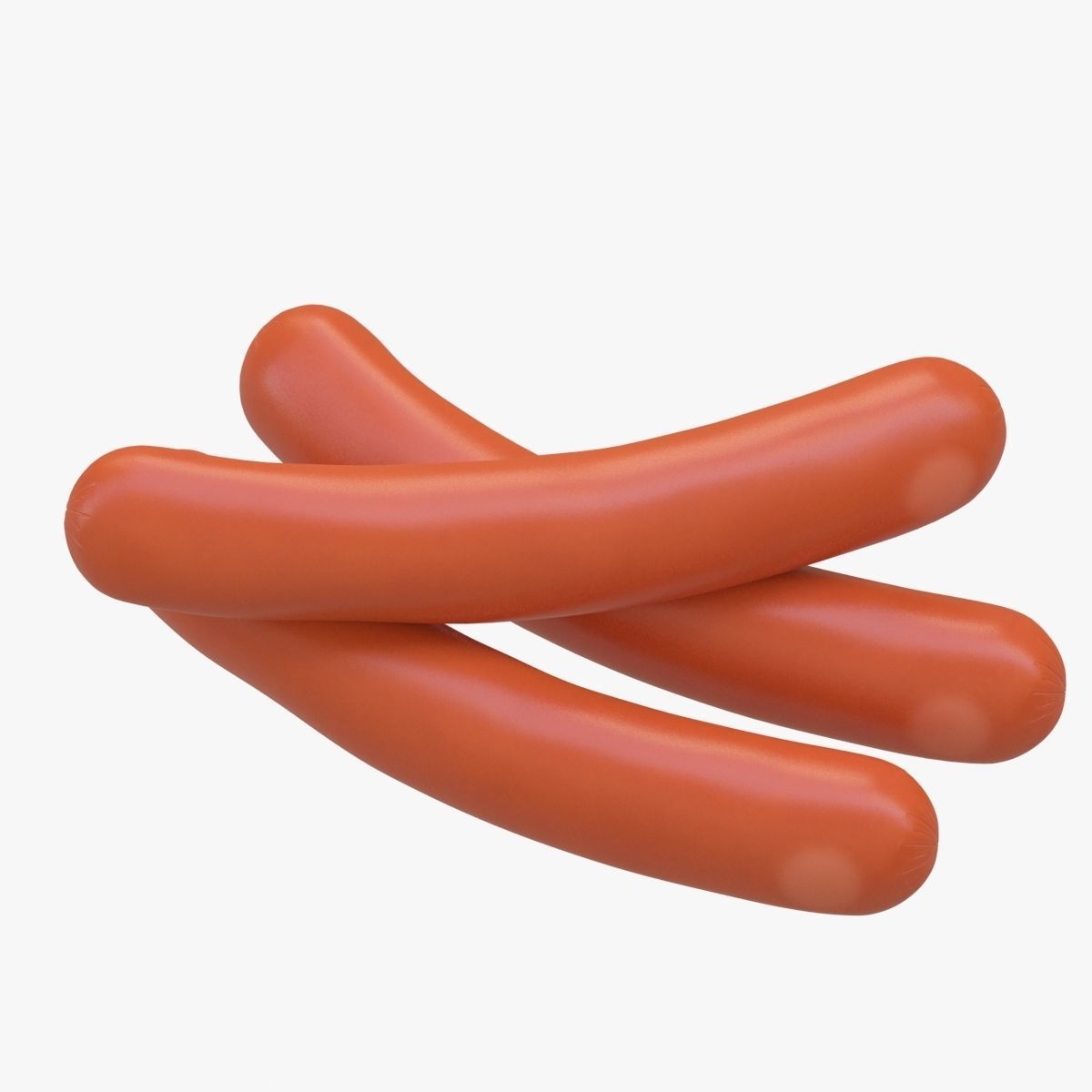 Sausage three orange hot dogs 3D model_5