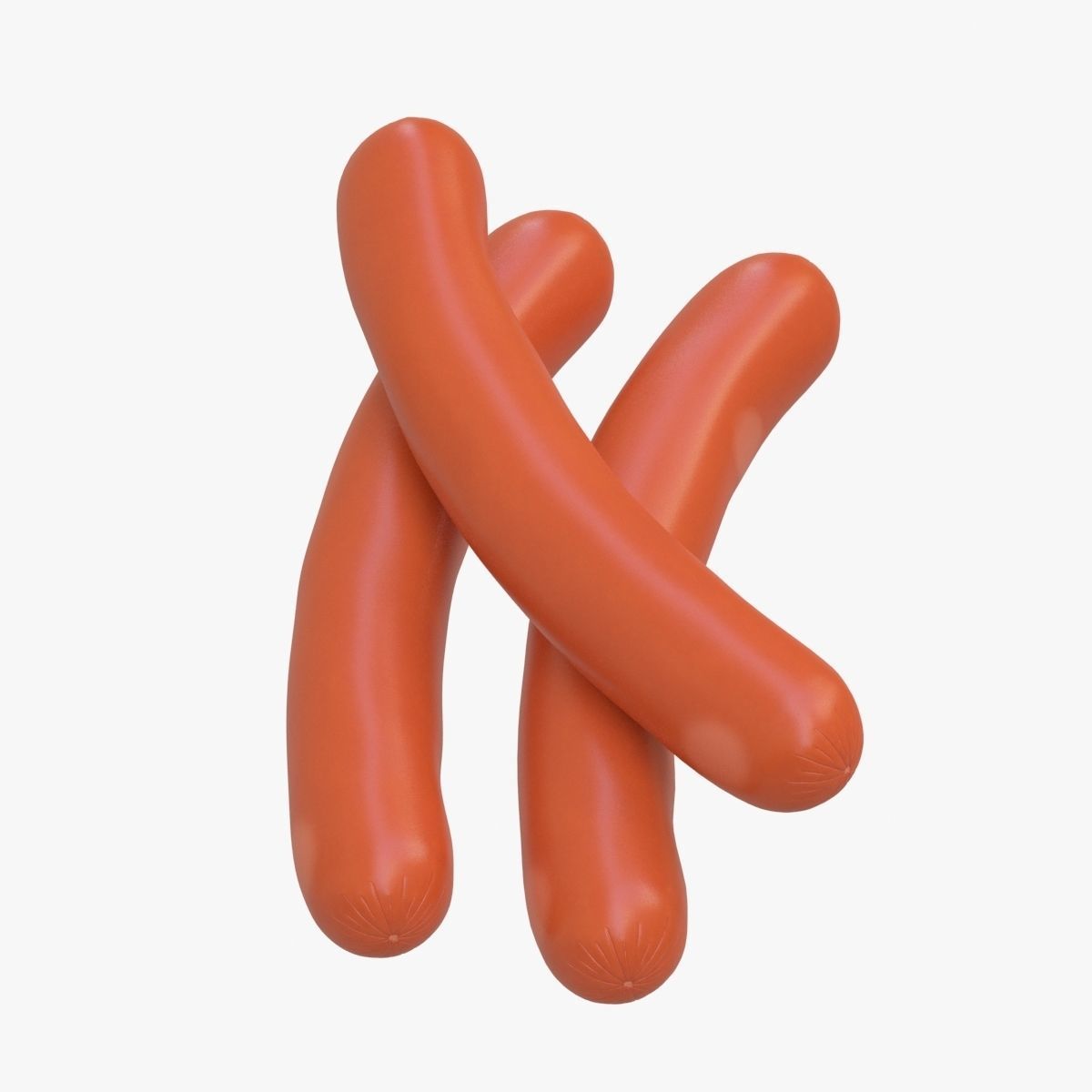 Sausage three orange hot dogs 3D model_6