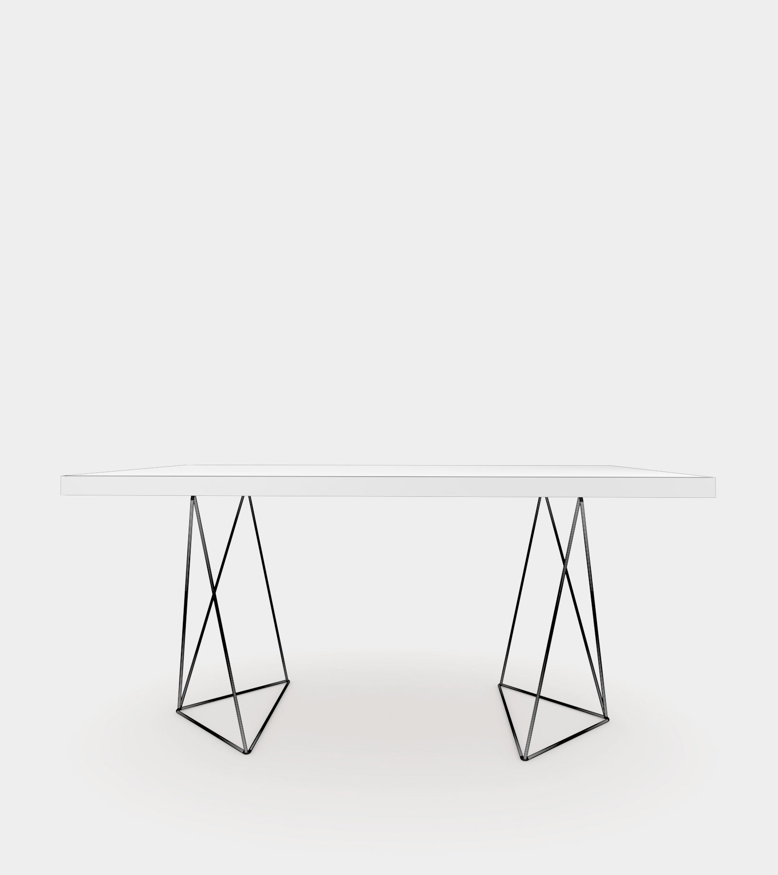 Walnut dining table with chrome legs 3D model_3