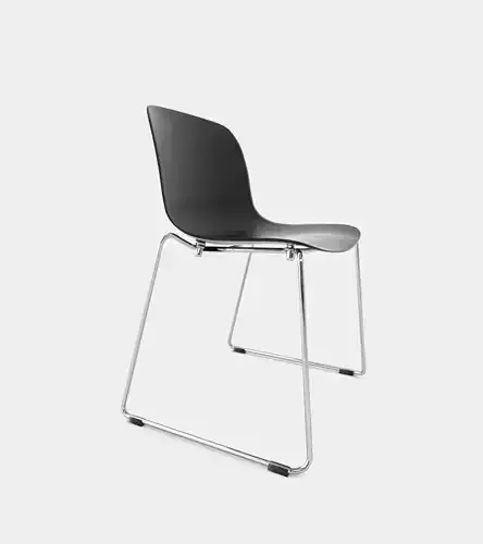 Chair with chrome frame and black seat 3D model