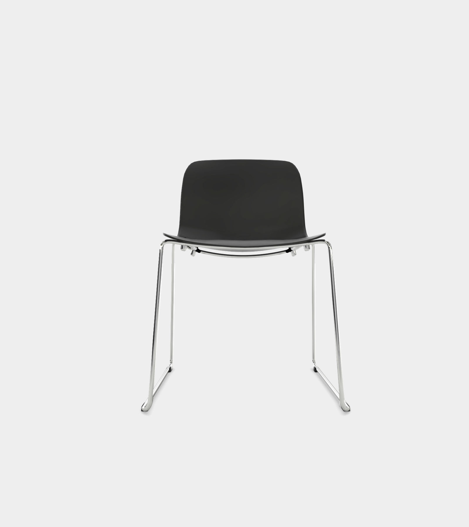 Chair with chrome frame and black seat 3D model_1