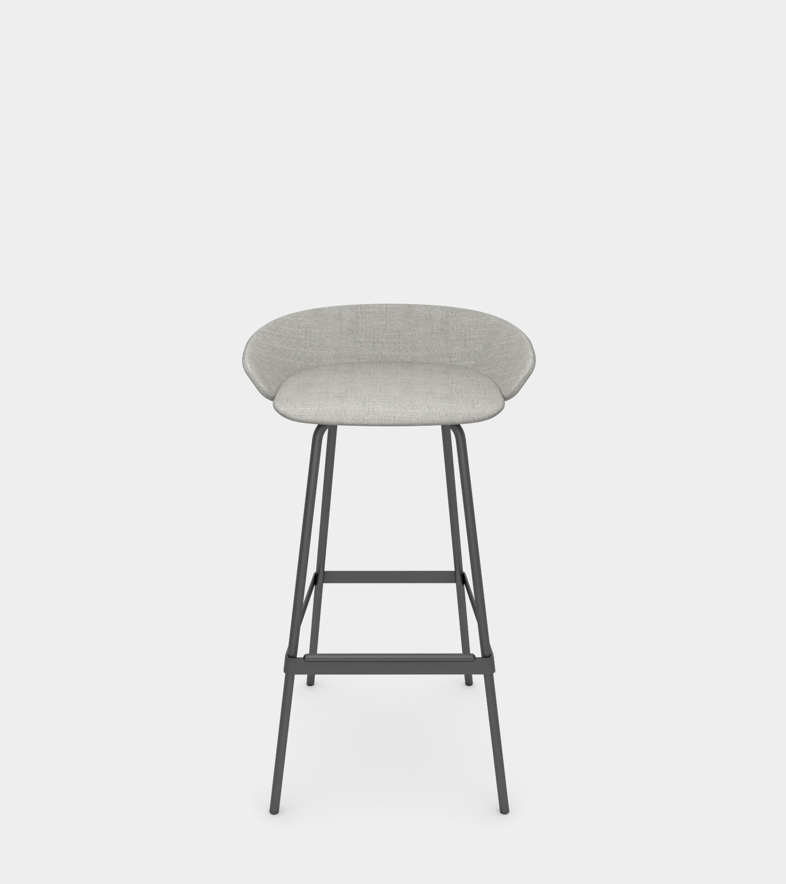 Fabric stool with armrest 3D model_1