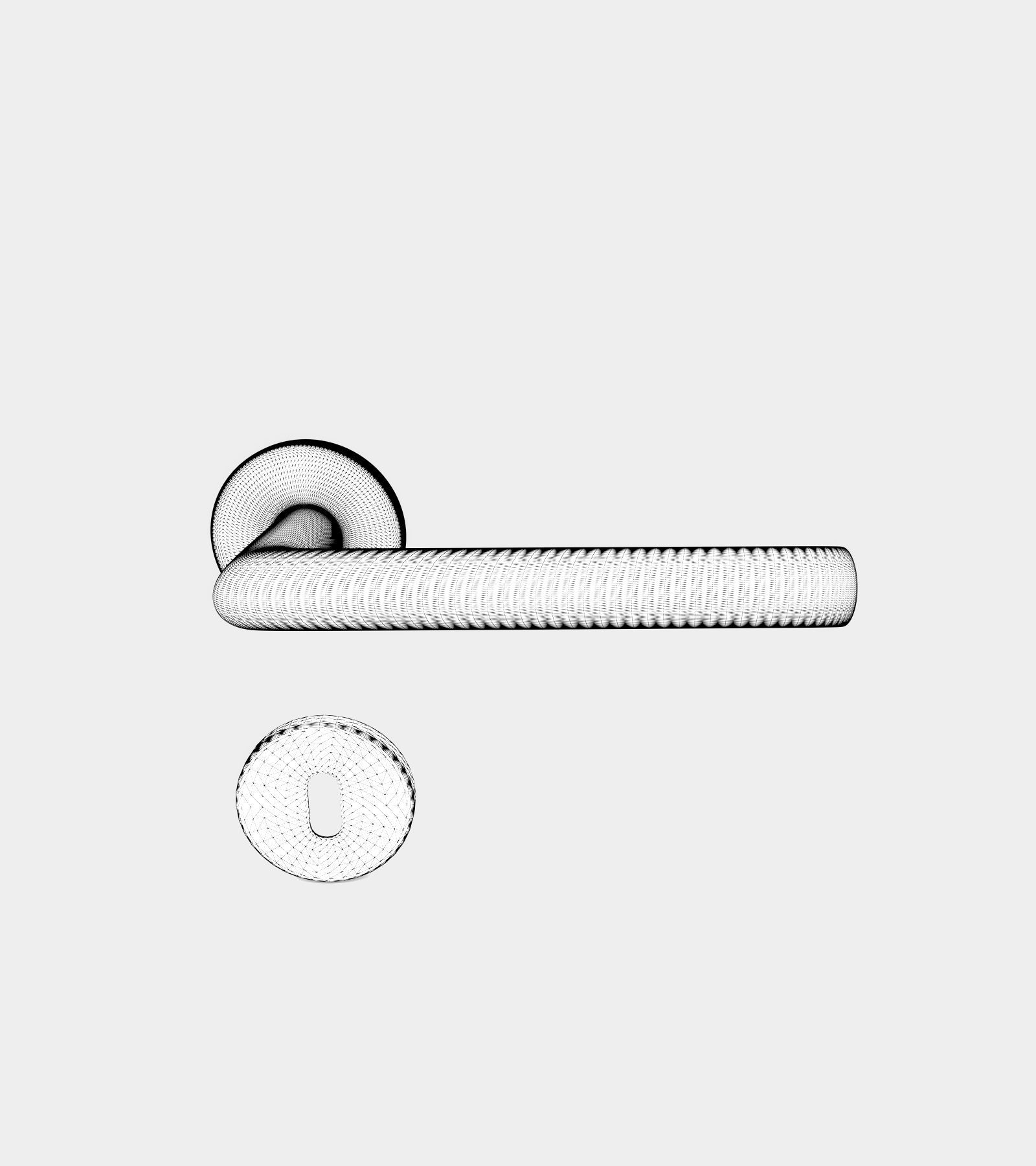 Round door handle 3D model_3