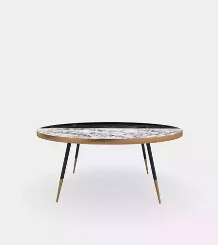 Round coffee table with marble top